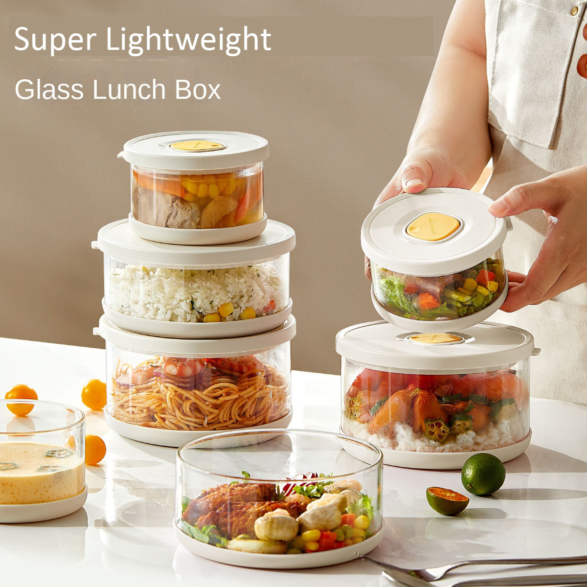 Meal Prep Frozen Food - Contenedor de Vidrio para Almacenamiento de