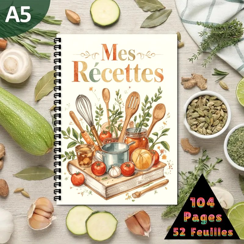 Meal Prep Book - Cuaderno de Recetas Francés A5, Libro