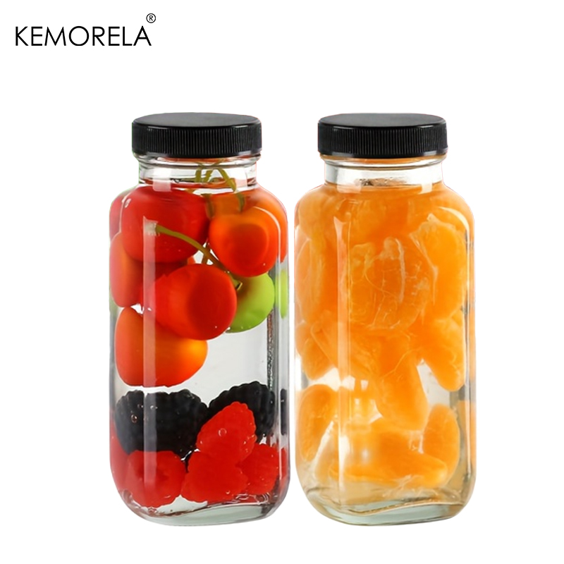 Meal Prep Juice Bottles - Botella de vidrio de 350ML, botella
