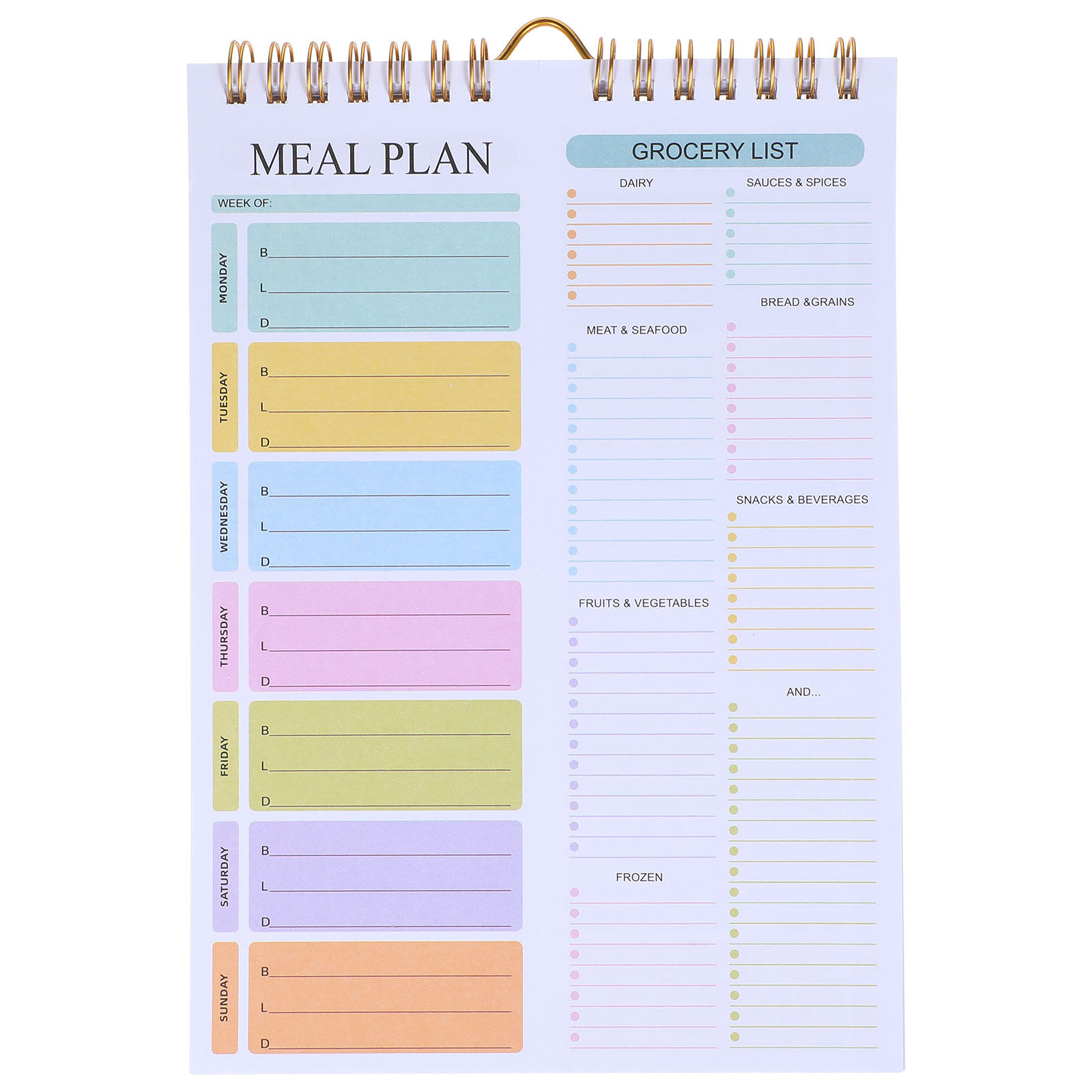 Meal Prep Grocery List - Cuaderno Planificador de Comidas Semanal A5