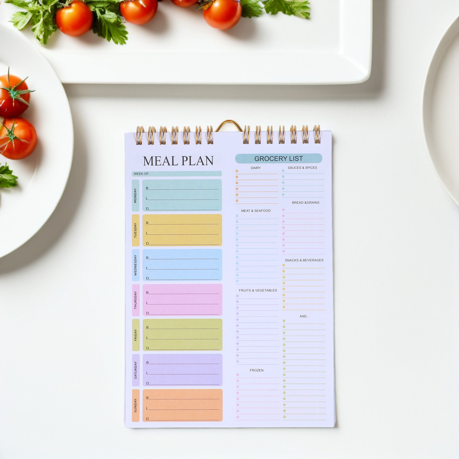 Meal Prep Grocery List - Cuaderno Planificador de Comidas Semanal de