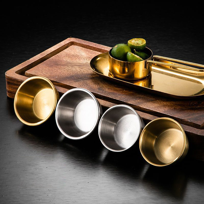 △   Plato Pequeño de Acero Ino - Sauce Dipping Cup reseña y precio