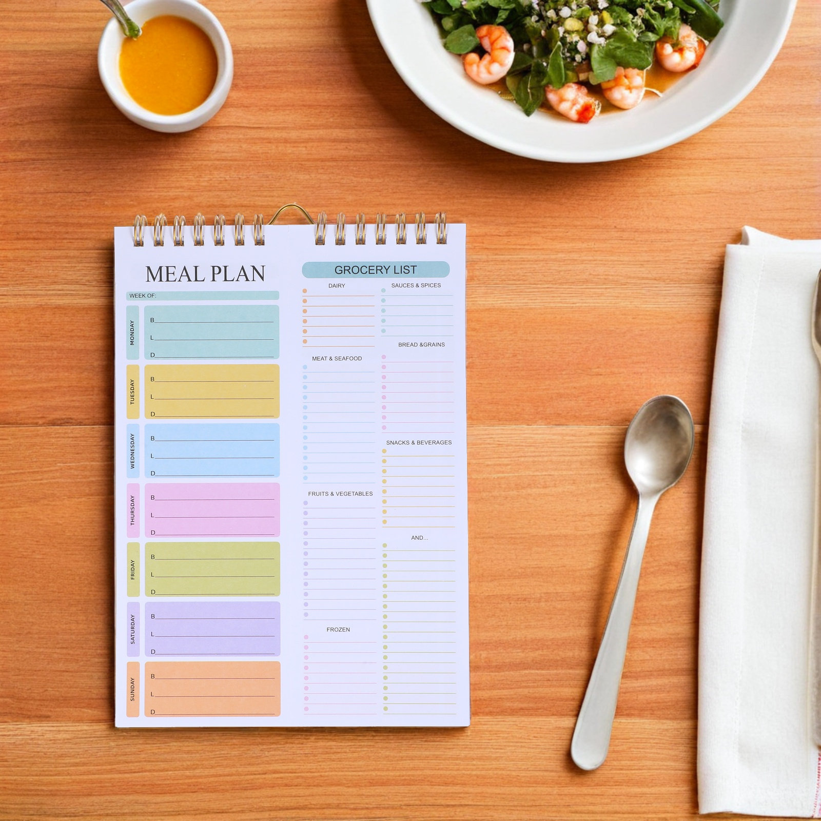 Cuaderno Planificador de Comid - Meal Prep Grocery List reseña y precio